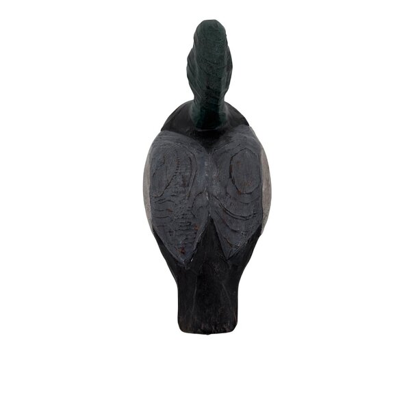 Wild River Collection Hand Carved Wooden Duck Decoy Black Duck With‎ Green Head - Picture 3 of 10